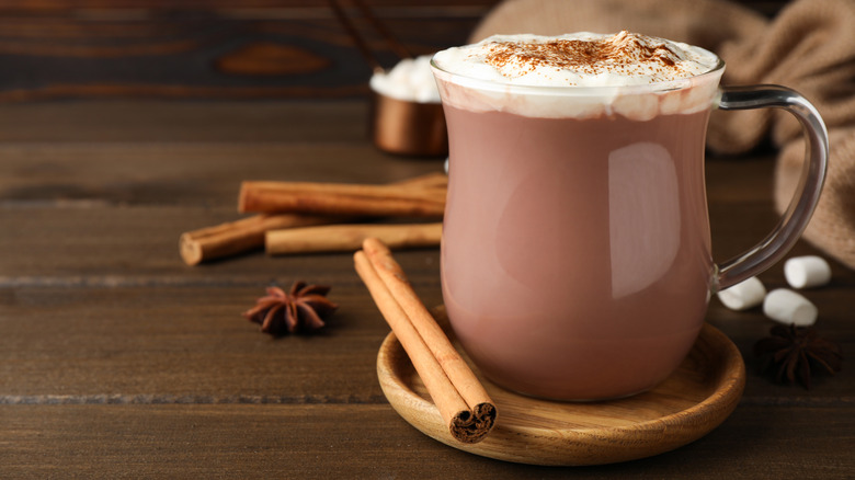 A delicious hot chocolate drink