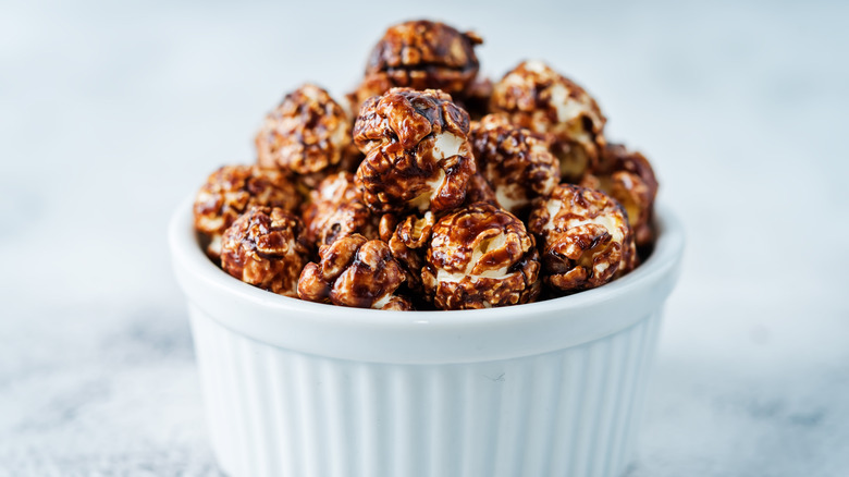 Popcorn covered in chocolate