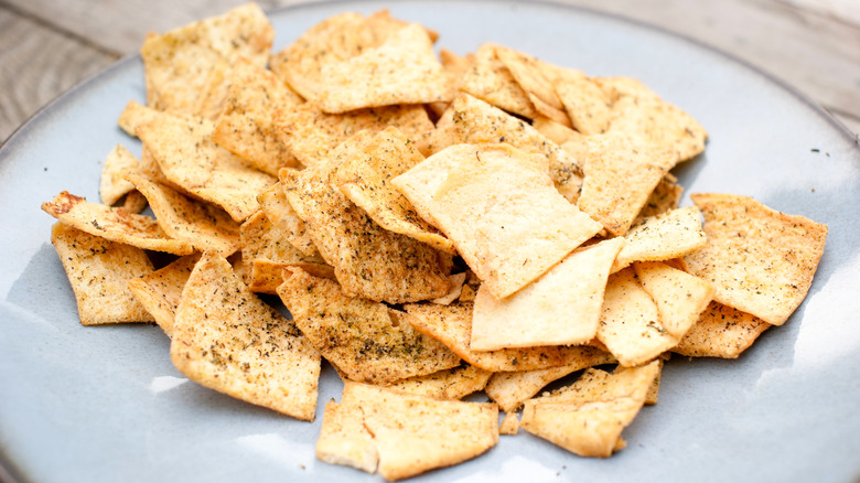 Plate of pita chips