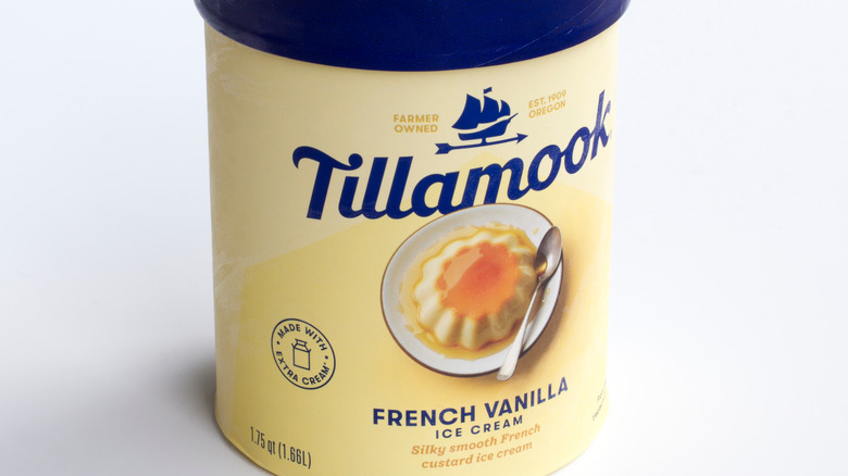 Carton of Tillamook french vanilla