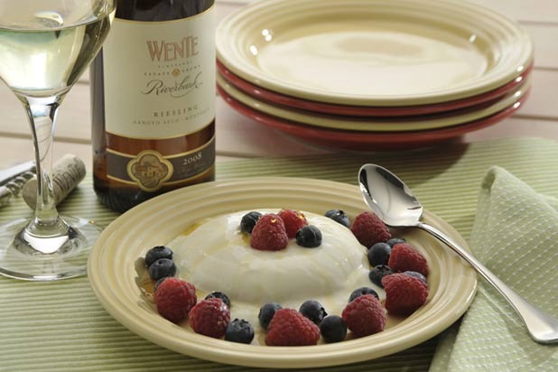 Dessert: Panna Cotta with Fresh Berries