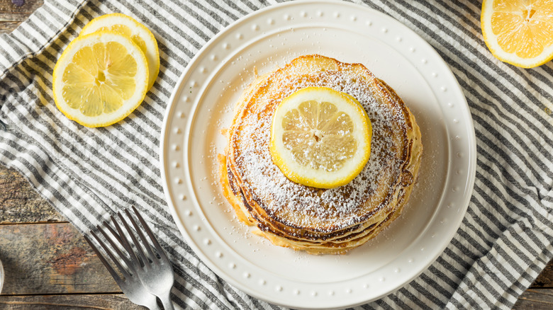 lemon zest icing sugar pancakes