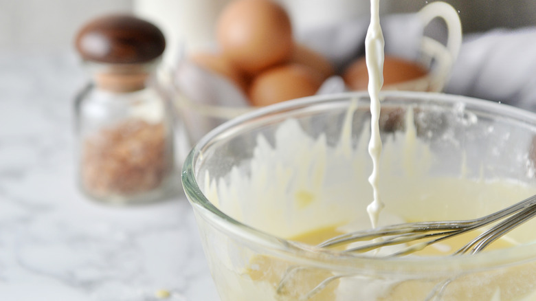 pancake batter in bowl