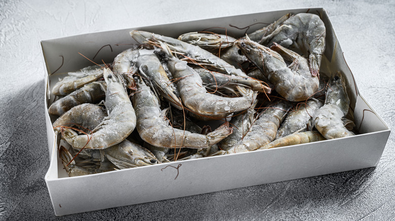 box of frozen shrimp