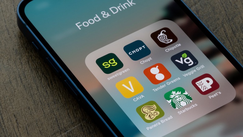 Smartphone with restaurant apps