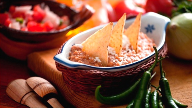 Bean and cheese dip in casserole 