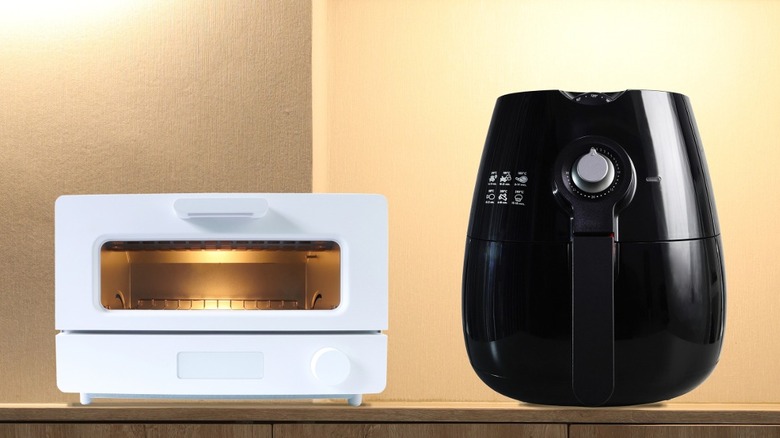 toaster oven next to air fryer