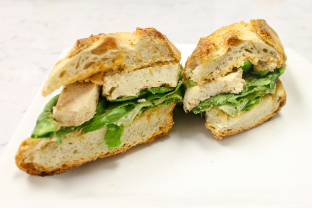 Grilled Tofu Sandwich with Peanut Dressing