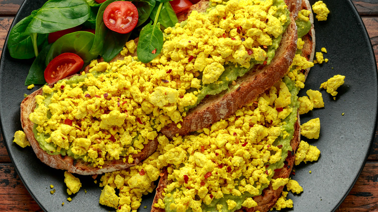 Toast with vegan egg salad