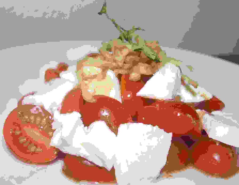 Tomato Mozzarella Salad with Pickled Eggplant