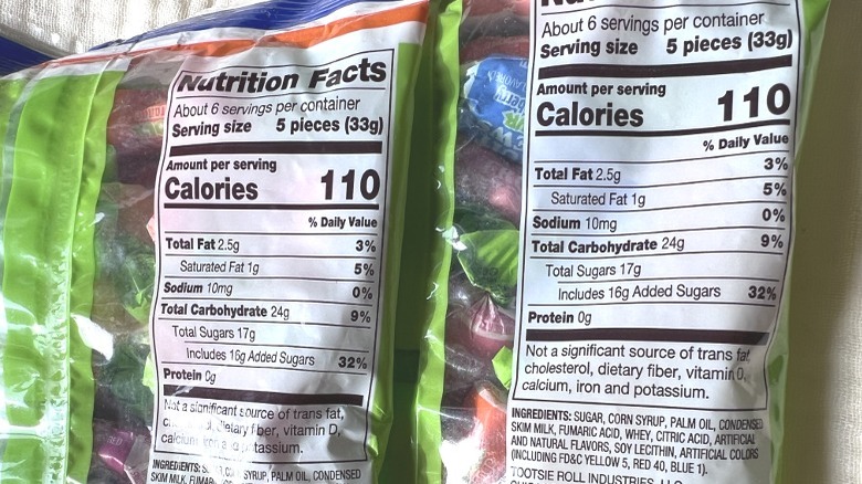 Fruit Chews Sour nutrition facts