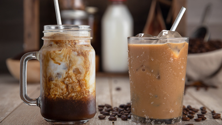 iced coffee prepared at home