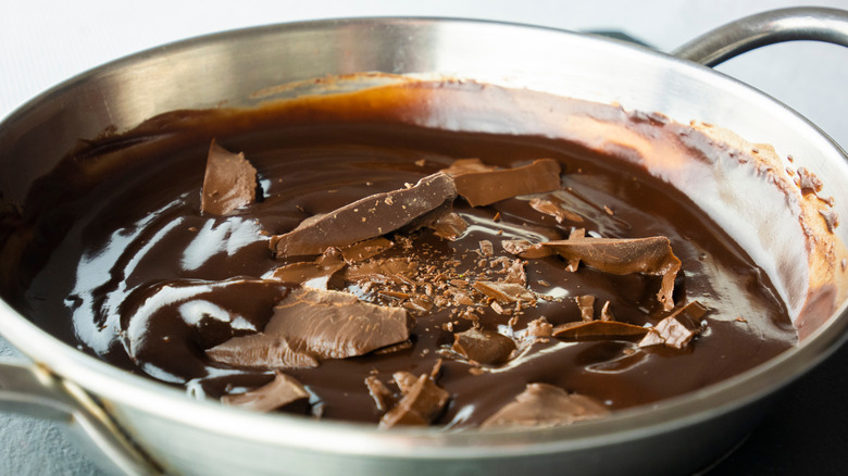 Tempering chocolate in a pan