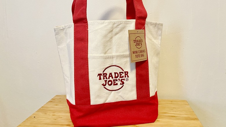 Trader Joe's red mini tote bag