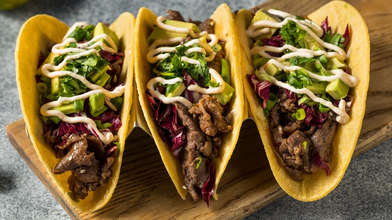 three Bulgogi tacos