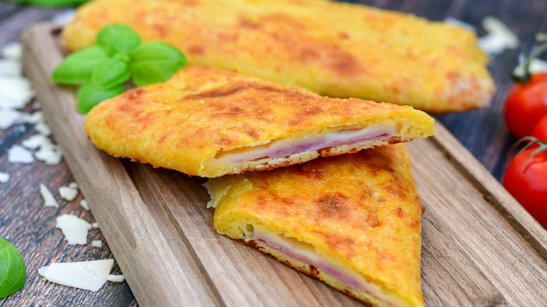 Homemade ham and cheese hot pocket 