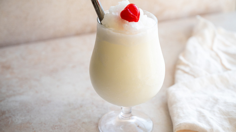 pina colada in glass