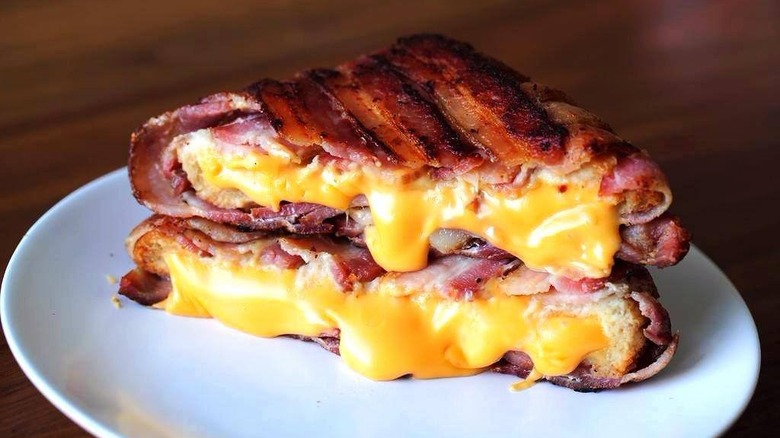 Bacon-wrapped grilled cheese