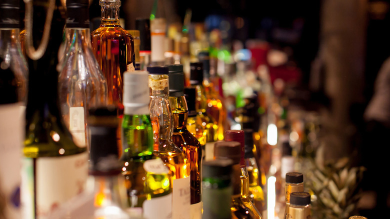 selection of liquor bottles