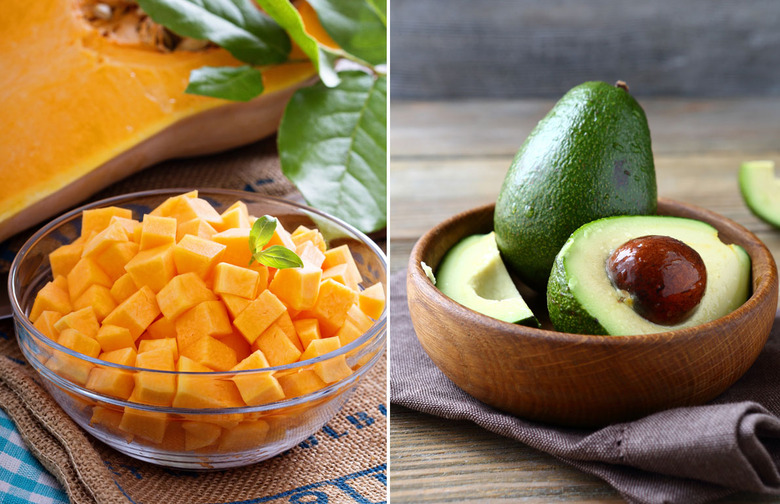 Avocado with Butternut Squash and Hummus Dip