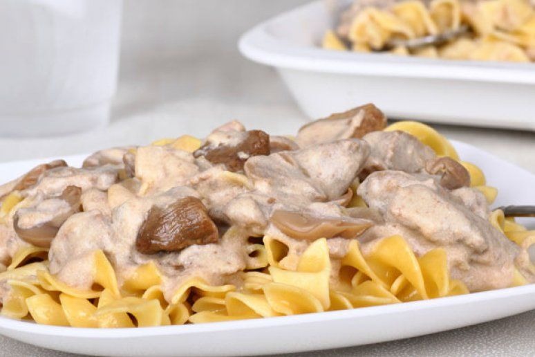 Turkey Stroganoff With Mushrooms and Cranberries