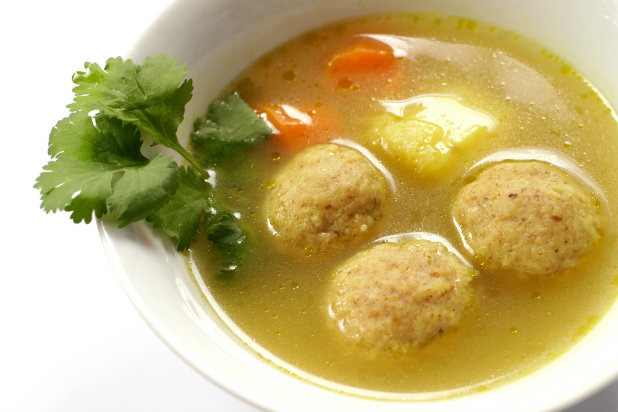 Turkey and Root Vegetable Soup with Sage-Scented Matzo Balls 