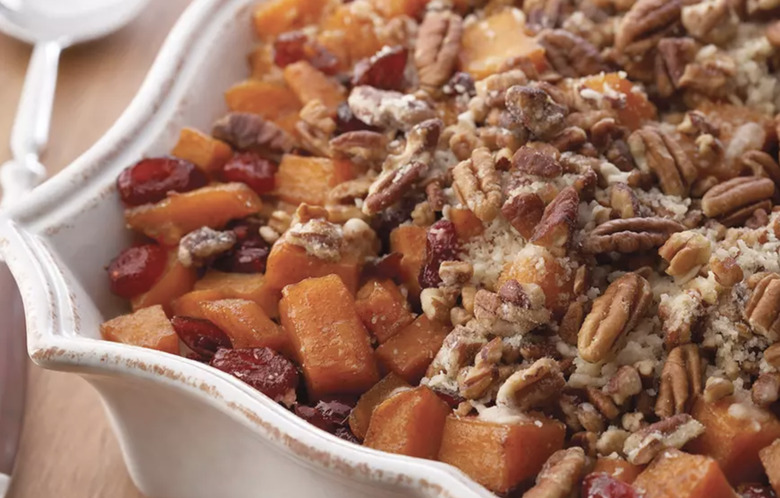 Roasted Sweet Potatoes With Cinnamon Pecan Crunch