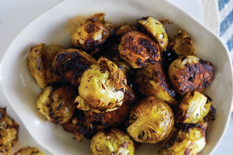 'Burnt' Brussels Sprouts with Black Garlic 