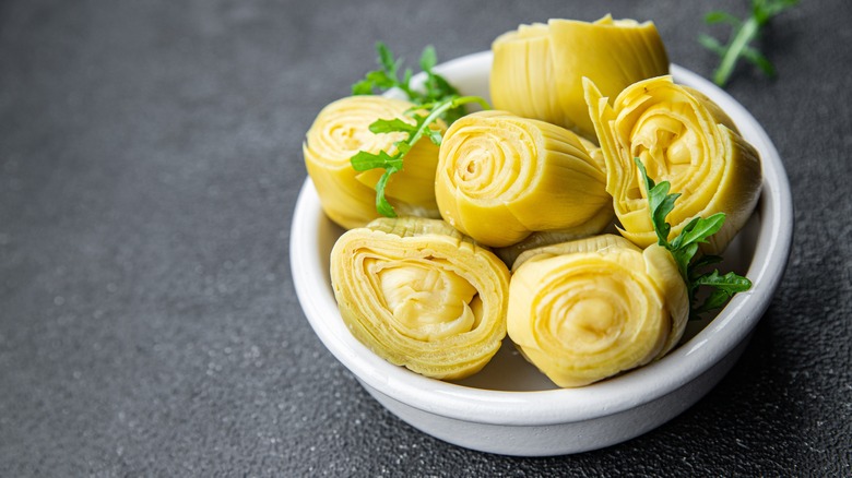 bowl of artichoke hearts