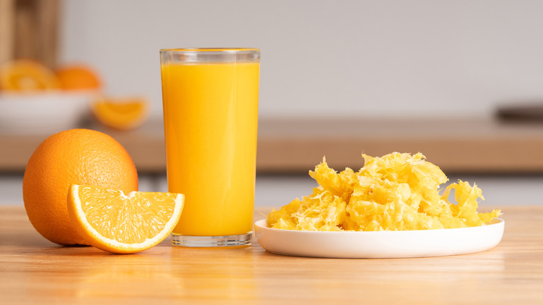 Oranges, orange juice, and orange pulp