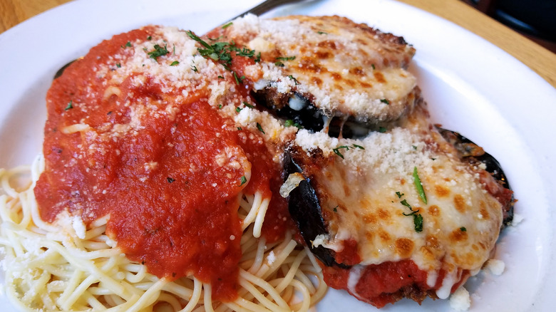 plate of eggplant parmesan