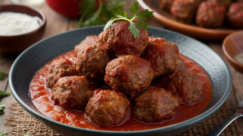 bowl of meatballs