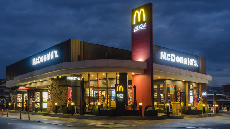 McDonald's storefront at night