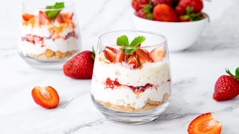 Miniature trifle in a glass