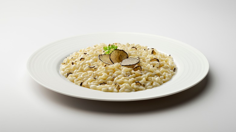 Creamy risotto with black truffle.