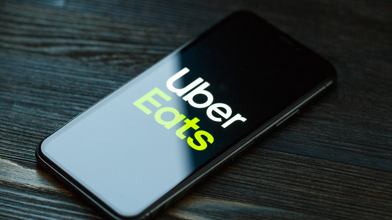 Uber Eats logo on smartphone