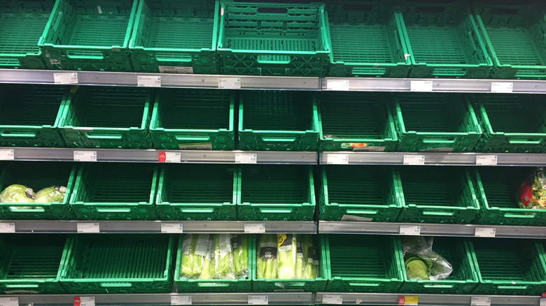 empty supermarket shelves