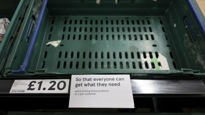 UK grocery rationing sign