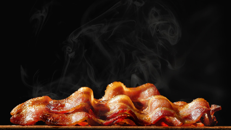 steaming pile of bacon