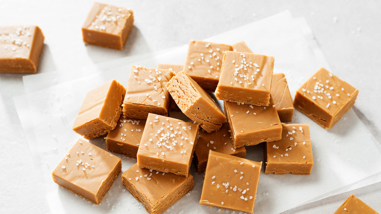 salted caramel fudge squares