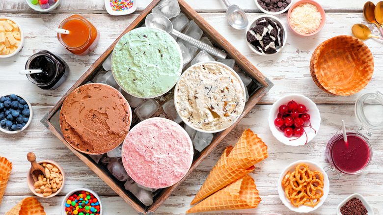 Ice cream and toppings