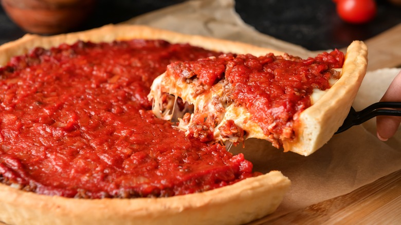 Deep-dish pizza