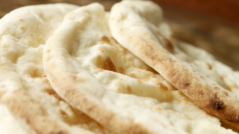 Slices of naan bread