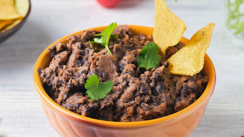 Bowl of refried beans