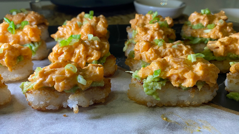 crispy rice with spicy tuna