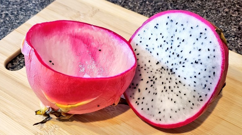 Hollow dragon fruit skin