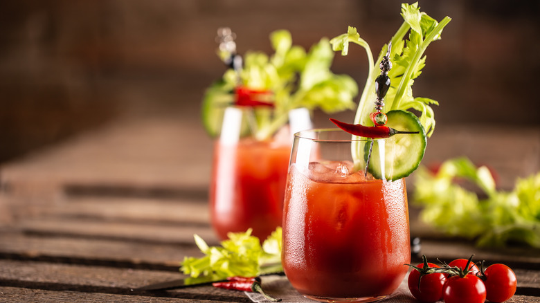 Bloody Mary celery stalk garnish