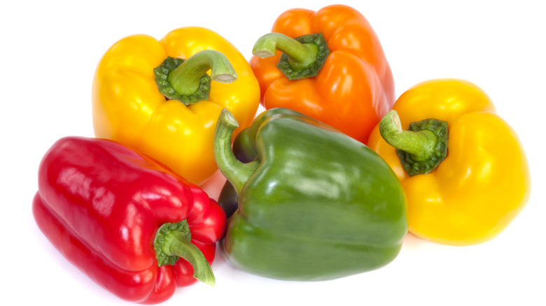 Three bell pepper halves