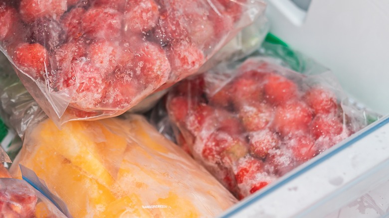 Frozen berries in a bag