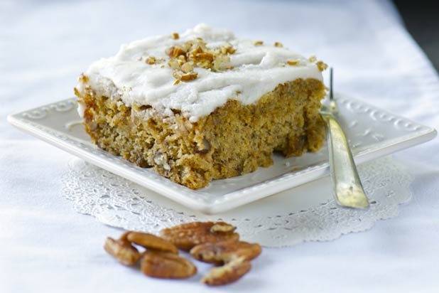 Iced Banana Pecan Cake